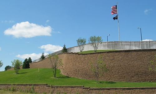 Large retaining wall